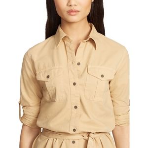 {ralph lauren} tan utility dress 8